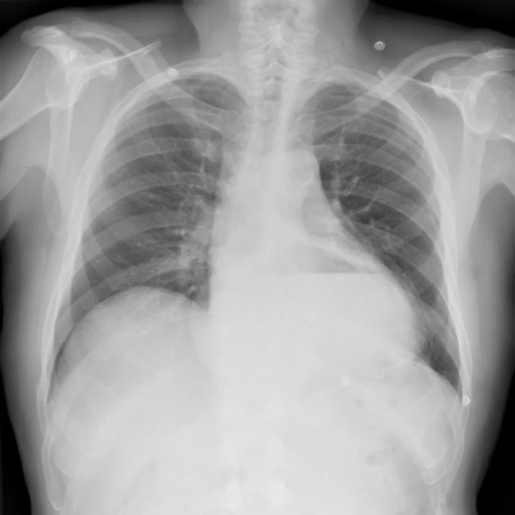 F74-Rx torax-PA-Hernia-hiatal